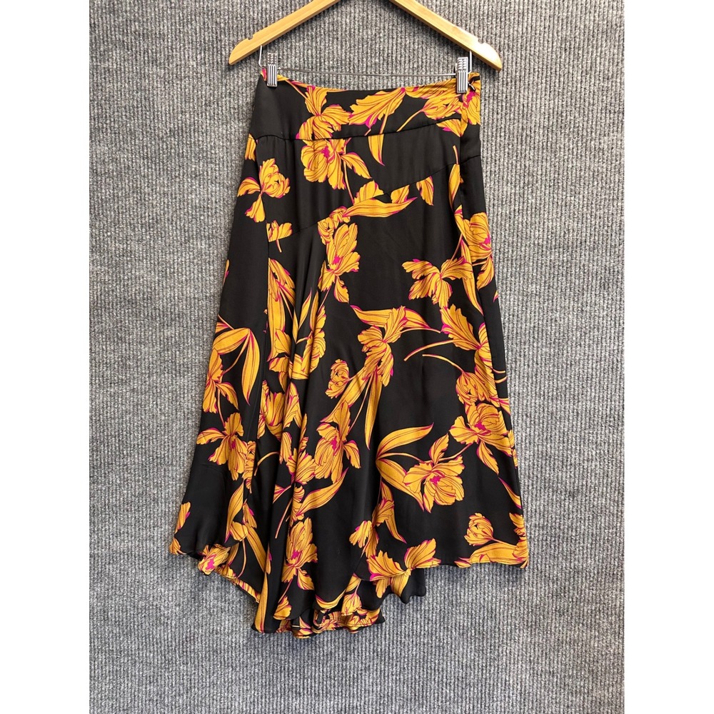 ALC Floral Asymmetric 100% Silk Hem Downtown Romantic Modern Botanical Size 2